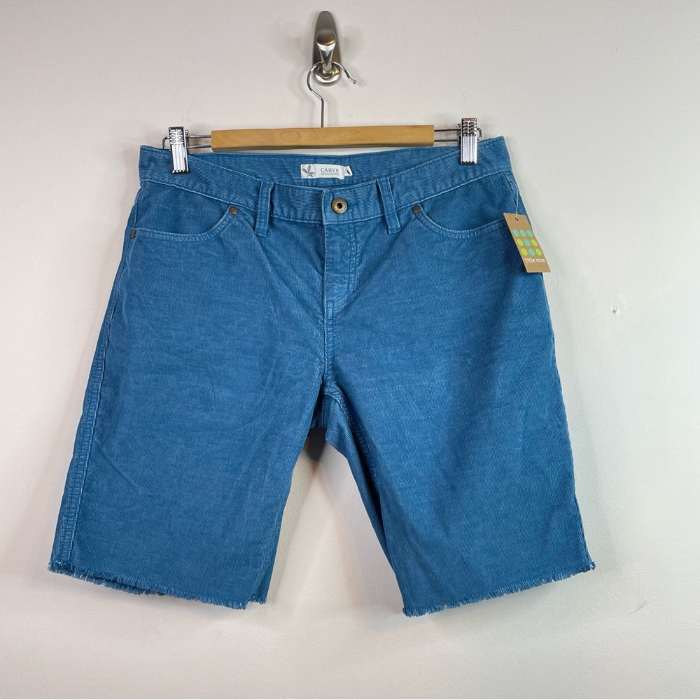 Carve Designs Dogtown Oahu 10” corduroy cord shorts Pacifica Blue womens 4 new